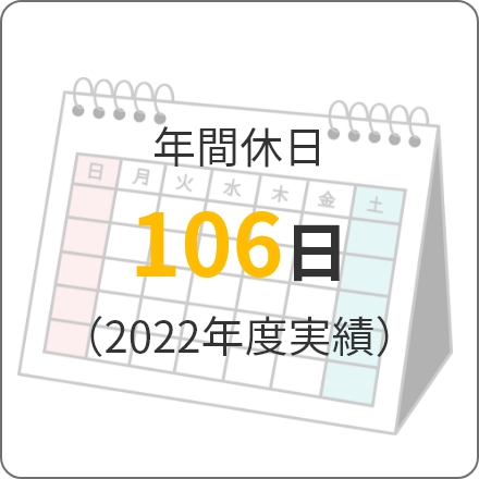 年間休日106日（2022年度実績）